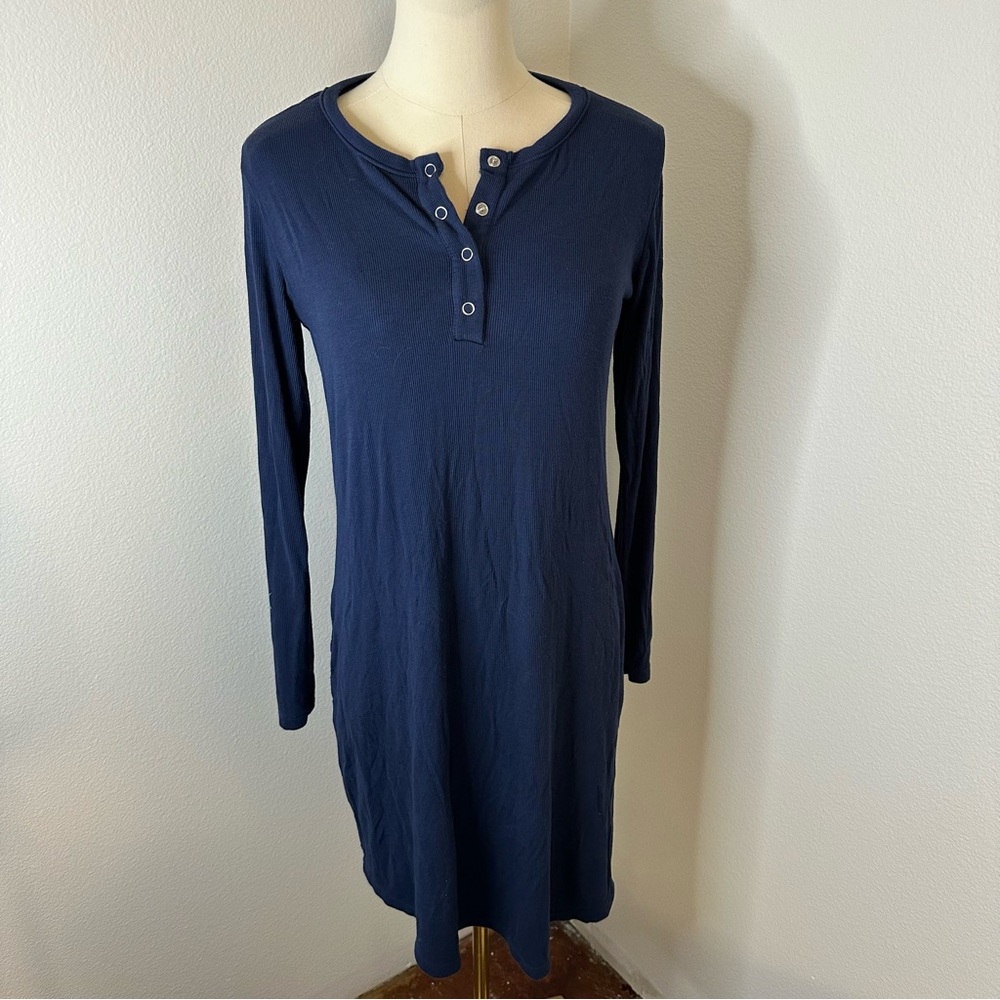 [Kindred Bravely] Navy Blue Long Sleeve Nursing Gown - Size Medium